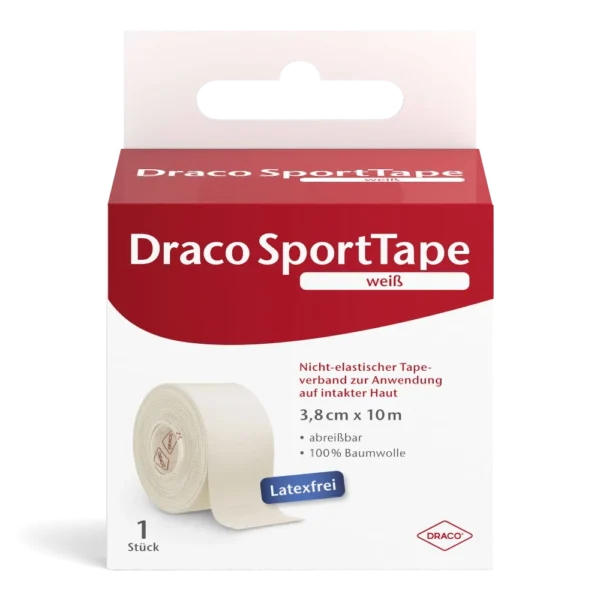 DRACO SportTape 10 m – nicht elastisches Sporttape für Stützverbände