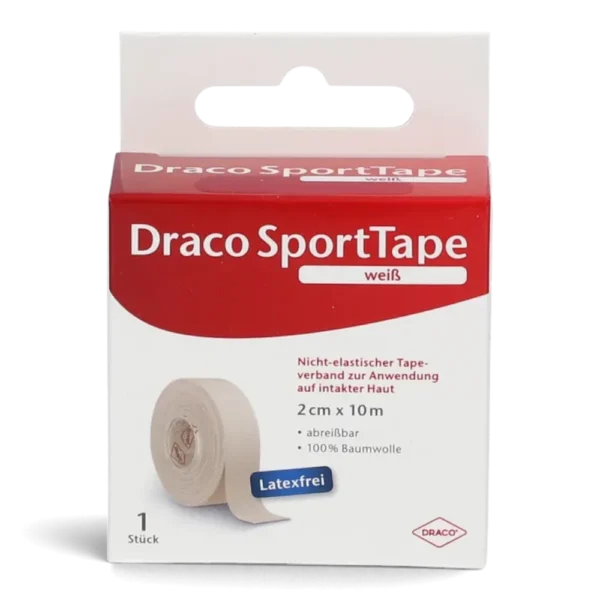 DRACO SportTape 10 m – nicht elastisches Sporttape für Stützverbände