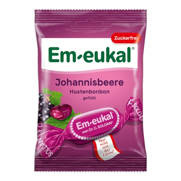 Em-eukal Johannisbeere gefüllt zuckerfrei Hustenbonbons 75 g