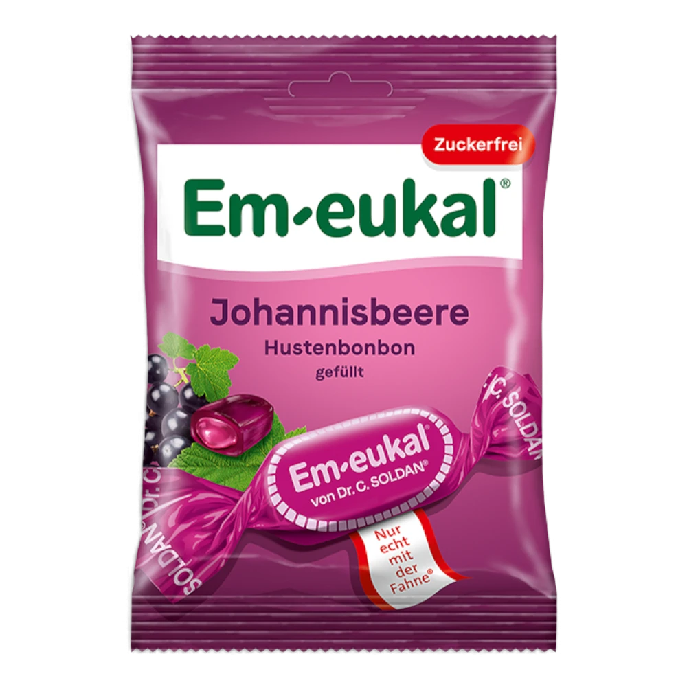 Em-eukal Johannisbeere gefüllt zuckerfrei Hustenbonbons 75 g