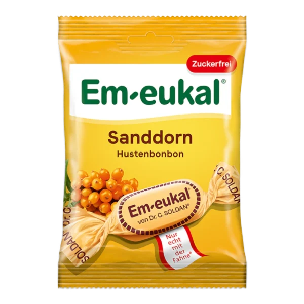 Em-eukal Sanddorn zuckerfrei Hustenbonbons mit Vitamin C 75 g