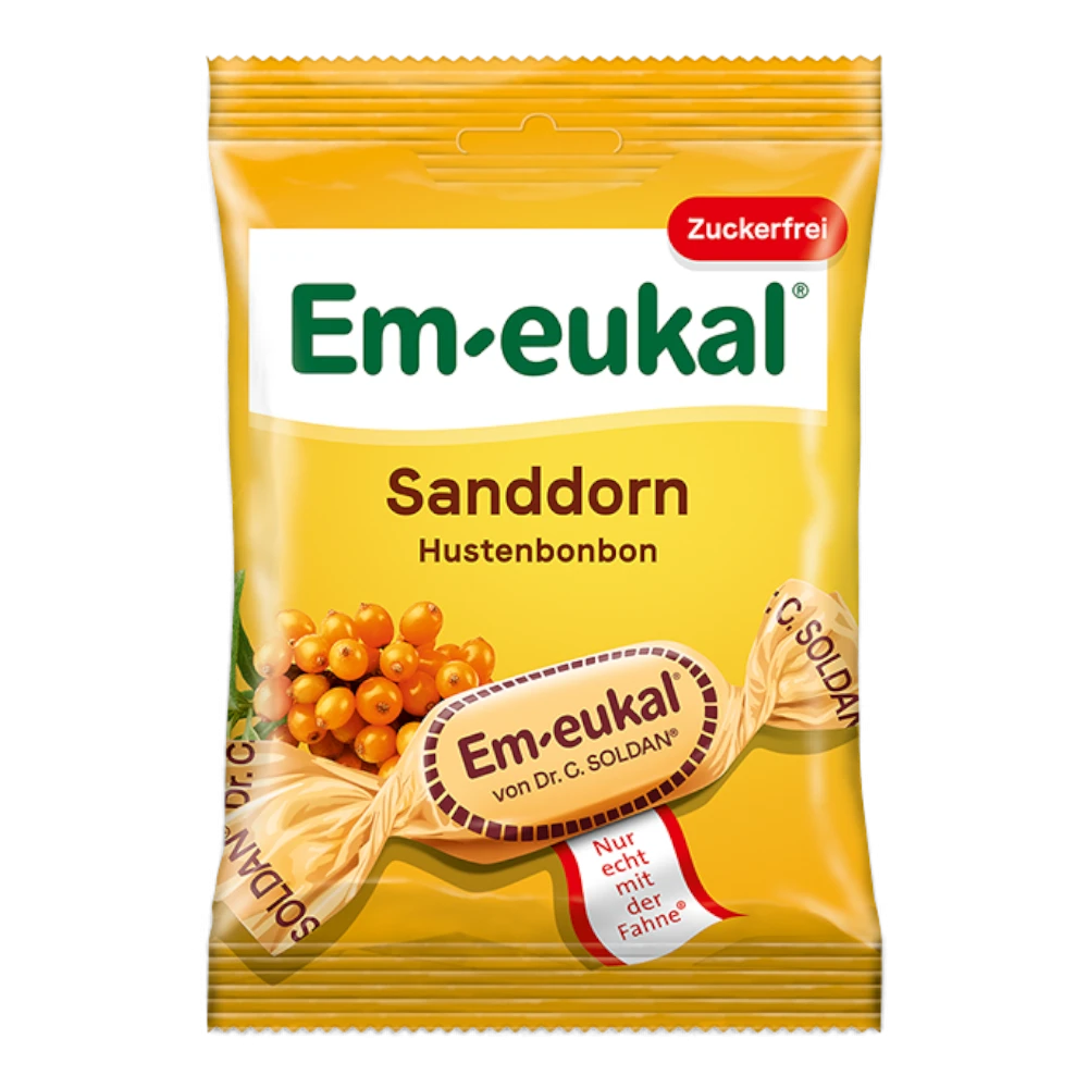 Em-eukal Sanddorn zuckerfrei Hustenbonbons mit Vitamin C 75 g