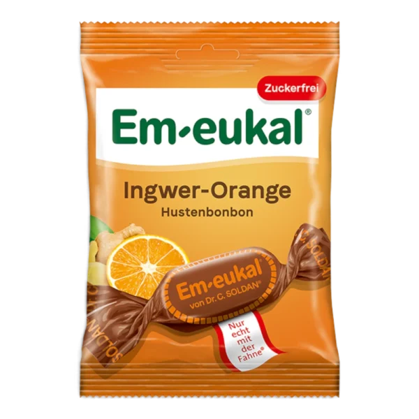 Em-eukal Ingwer-Orange zuckerfrei Hustenbonbons mit Vitamin C 75 g