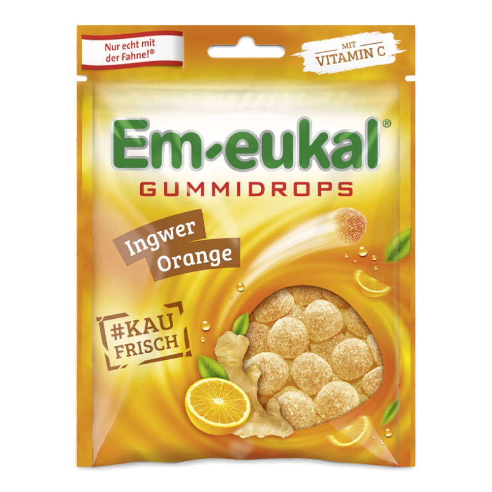 Em-eukal Gummidrops Ingwer-Orange mit Vitamin C 90 g