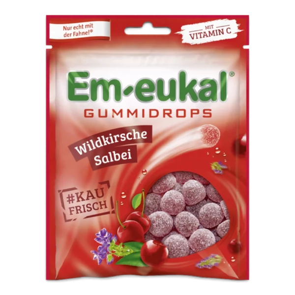 Em-eukal Gummidrops Wildkirsche-Salbei mit Vitamin C 90 g