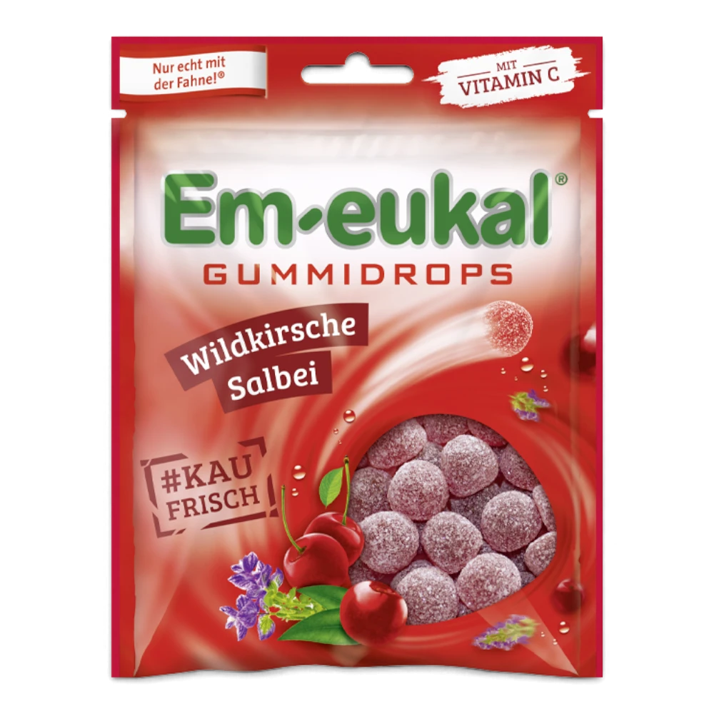 Em-eukal Gummidrops Wildkirsche-Salbei mit Vitamin C 90 g