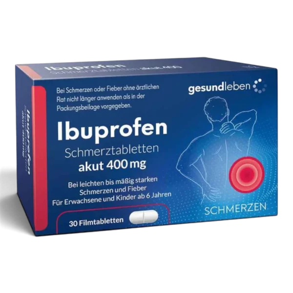 Ibuprofen Schmerztabletten akut 400 mg – 30 Filmtabletten (gesundleben)