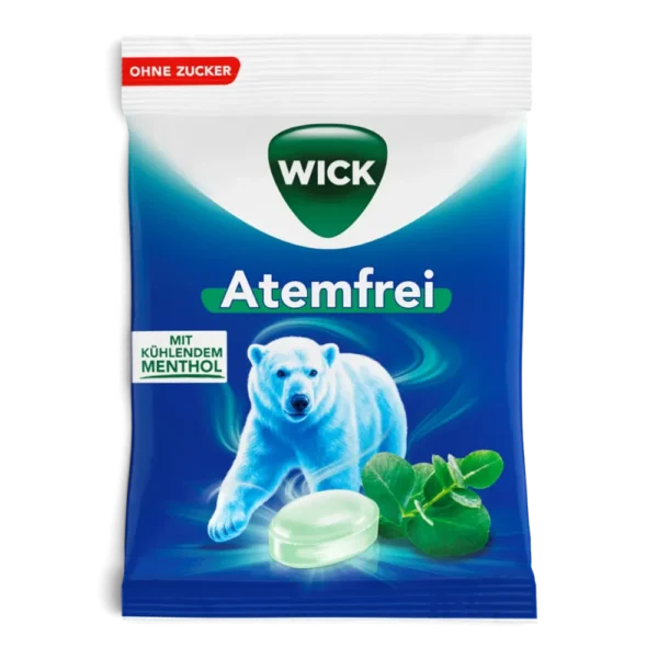 WICK Atemfrei Eukalyptus-Menthol Hustenbonbons ohne Zucker 72 g
