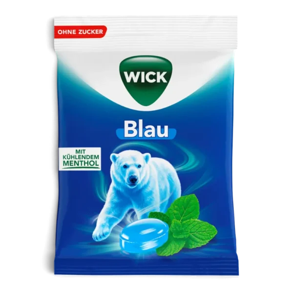 WICK Blau Menthol Hustenbonbons ohne Zucker 72 g