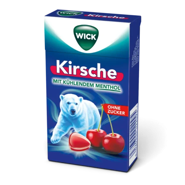 WICK Kirsche Hustenbonbons mit Eukalyptus & Menthol ohne Zucker 46 g