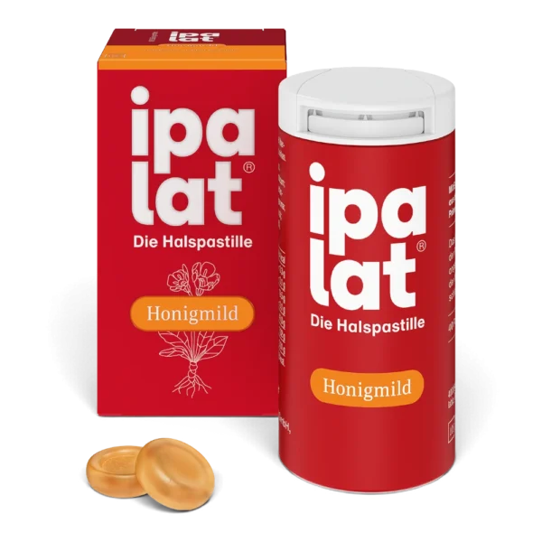 ipalat Honigmild 40 Pastillen – zuckerfrei & mentholfrei