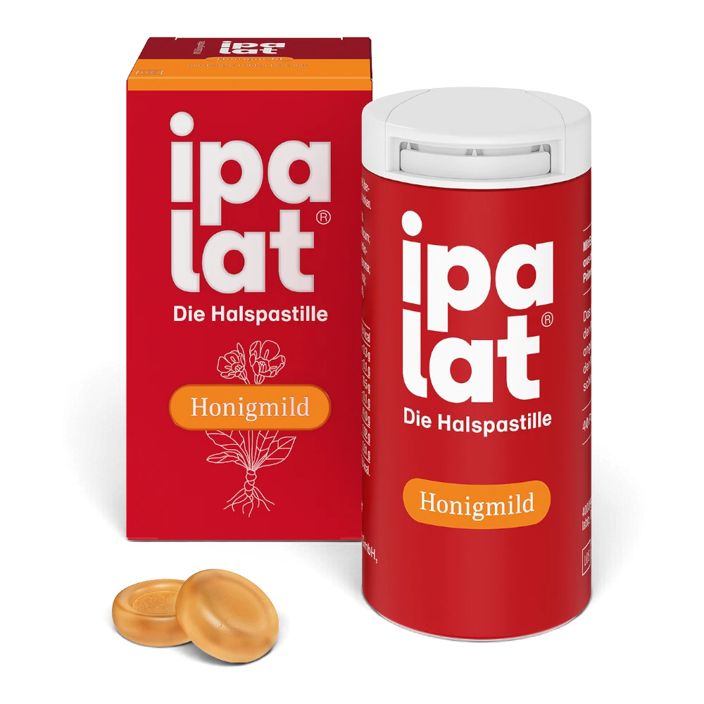 ipalat Honigmild 40 Pastillen – zuckerfrei & mentholfrei