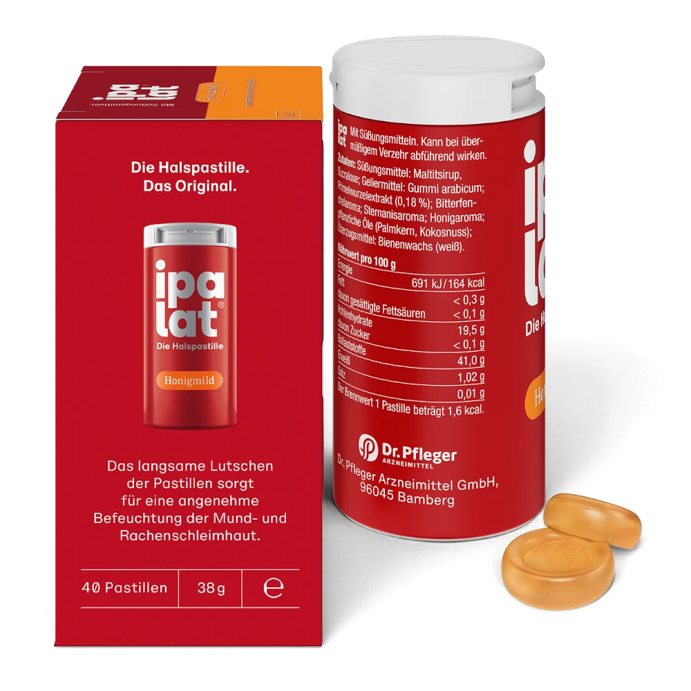 ipalat Honigmild 40 Pastillen – zuckerfrei & mentholfrei – Bild 3