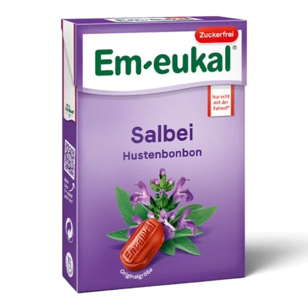 Em-eukal Salbei Box zuckerfrei Hustenbonbons mit Vitamin C 50 g
