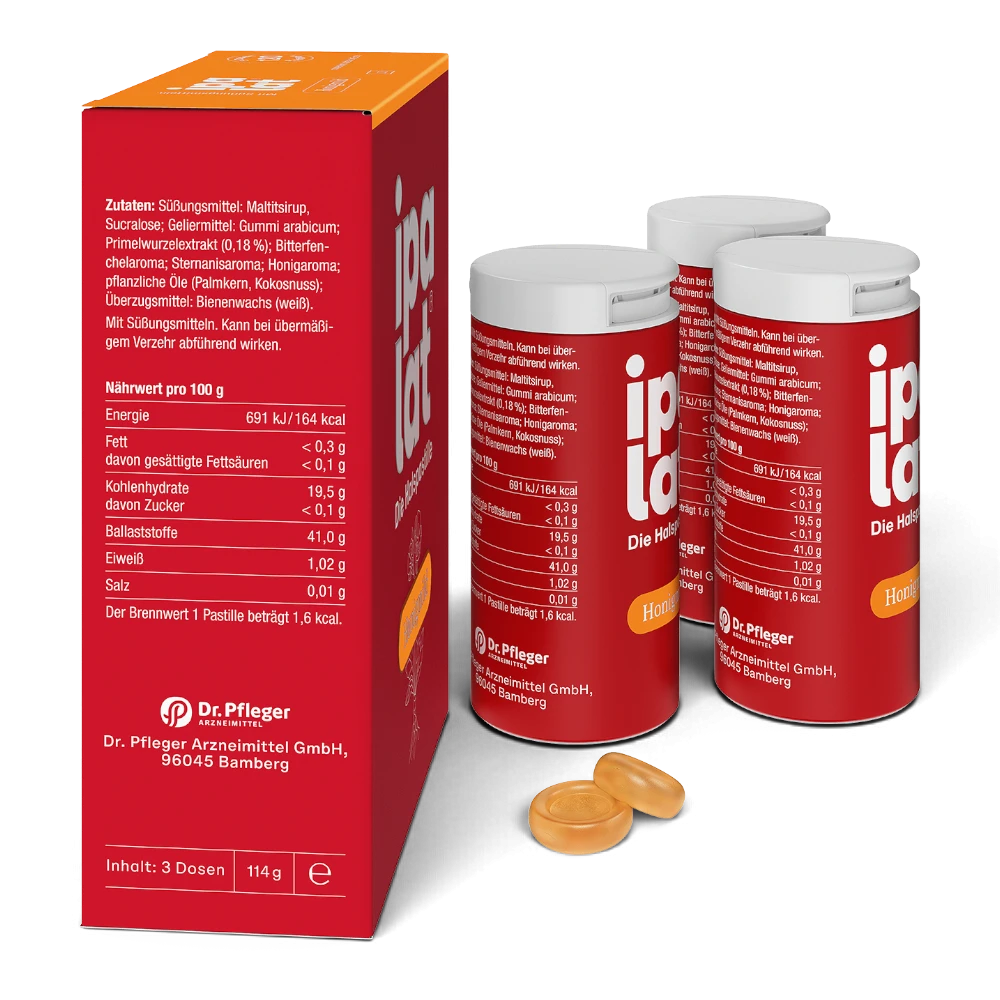 ipalat Honigmild 120 Pastillen – mentholfreie Vorratspackung – Bild 3