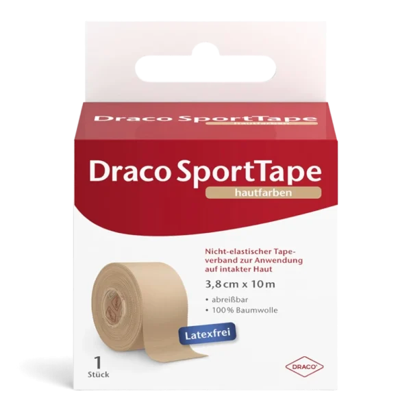 DRACO SportTape 10 m – nicht elastisches Sporttape für Stützverbände