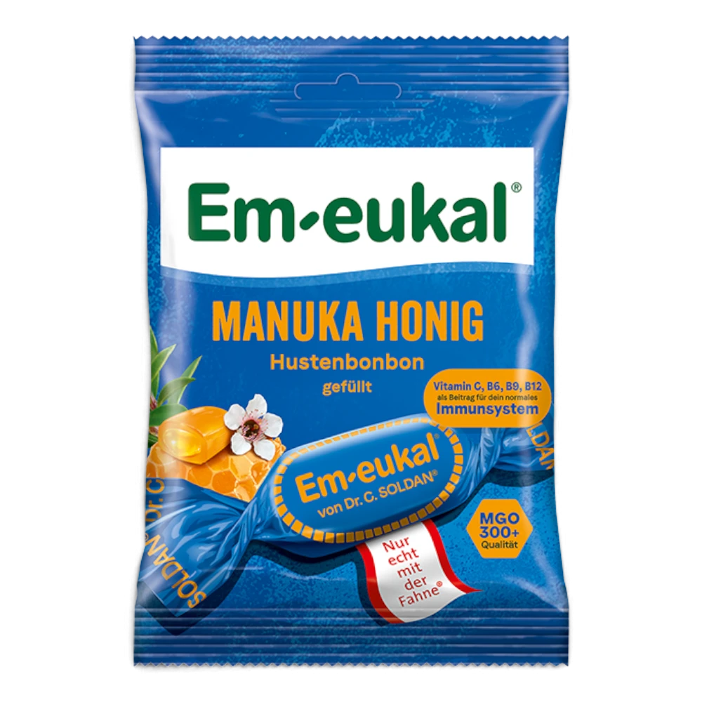 Em-eukal Manuka Honig gefüllt Hustenbonbons mit Vitaminen 75 g