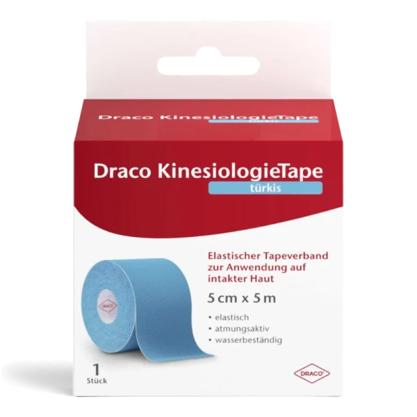 DRACO KinesiologieTape 5 cm × 5 m – elastisches Kinesiologie-Tape - Türkis