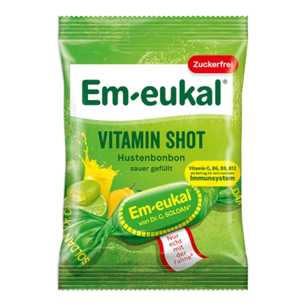 Em-eukal Vitamin Shot sauer gefüllt zuckerfrei mit 10 Vitaminen 75 g
