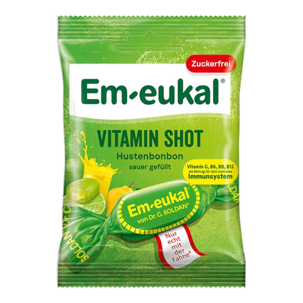 Em-eukal Vitamin Shot sauer gefüllt zuckerfrei mit 10 Vitaminen 75 g