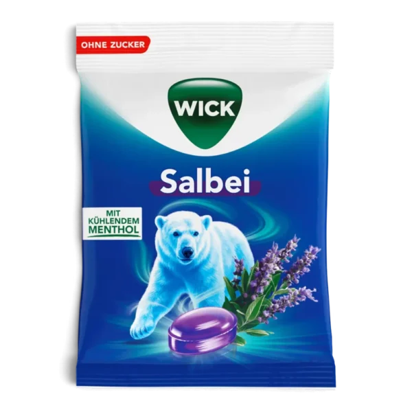 WICK Salbei Hustenbonbons ohne Zucker mit Menthol 72 g