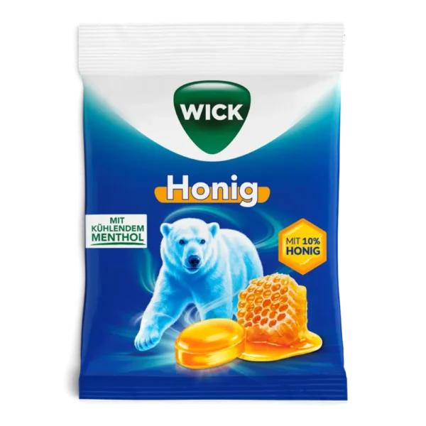 WICK Honig Hustenbonbons mit Menthol 72 g