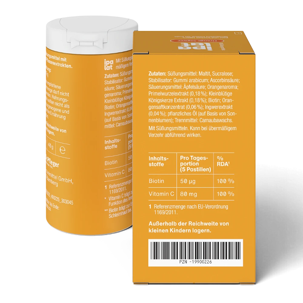 ipalat Vitaminpastille Orange-Ingwer 40 Stück – Bild 2