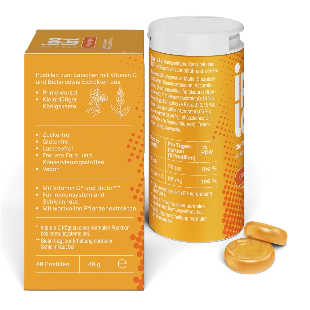 ipalat Vitaminpastille Orange-Ingwer 40 Stück – Bild 3