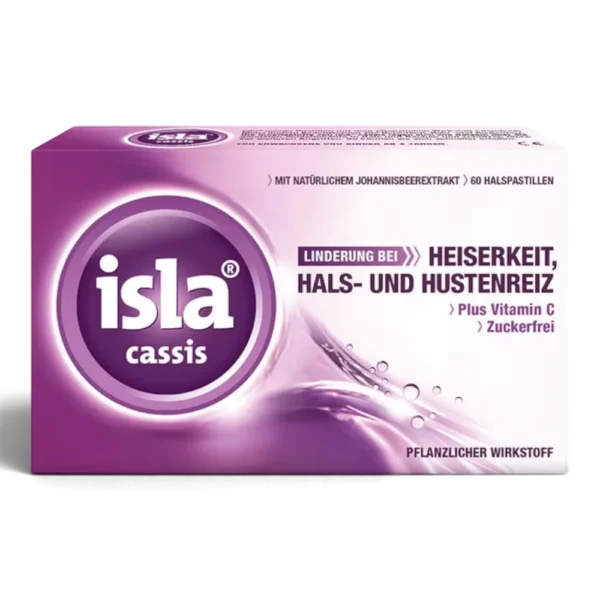 isla® cassis Halspastillen bei Hustenreiz & Heiserkeit – 60 Stück
