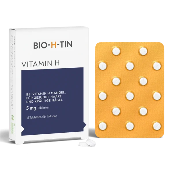 BIO-H-TIN Vitamin H 5 mg 15 Tabletten – Biotin für Haare & Nägel