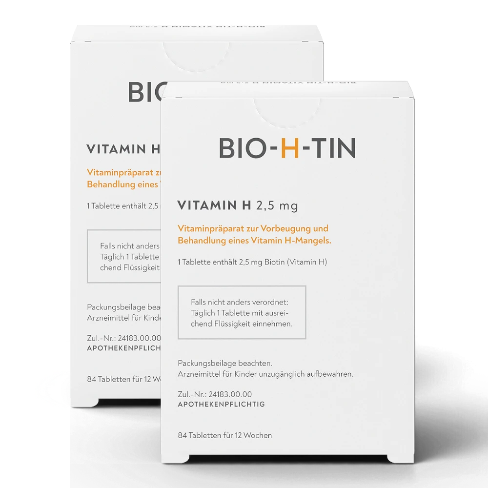 BIO-H-TIN Vitamin H 2,5 mg 2×84 Tabletten – 24 Wochen Biotin – Bild 2