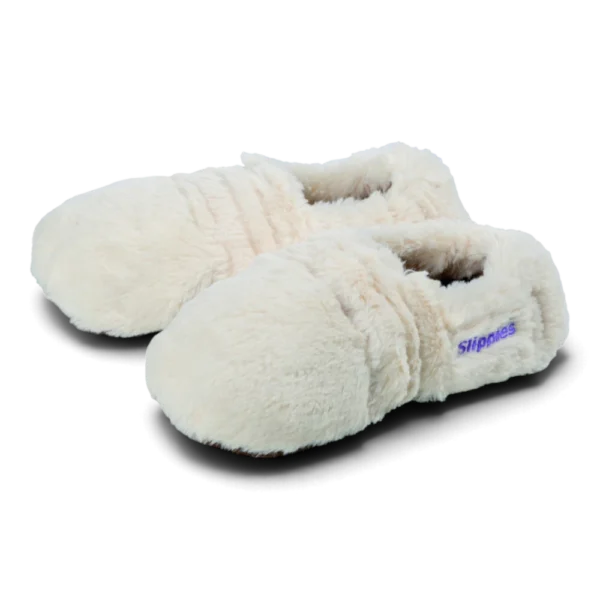 Warmies® Slippies Deluxe creme Plush Gr. 36–40 – wärmende Slippies mit Lavendelduft