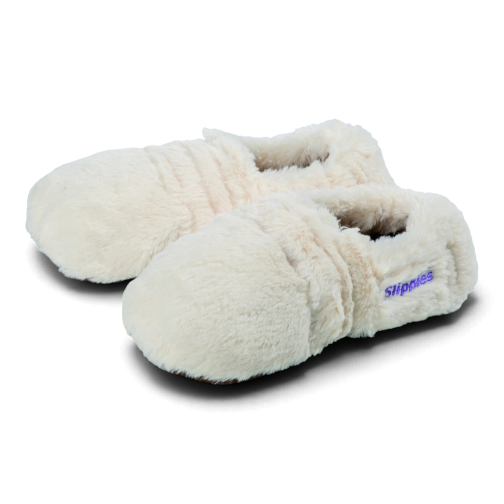 Warmies® Slippies Deluxe creme Plush Gr. 36–40 – wärmende Slippies mit Lavendelduft