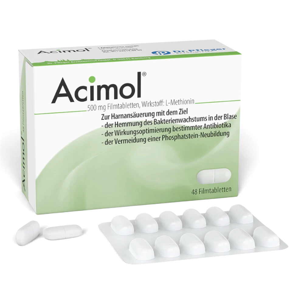 Acimol 500 mg 48 Filmtabletten – Harnansäuerung mit L-Methionin