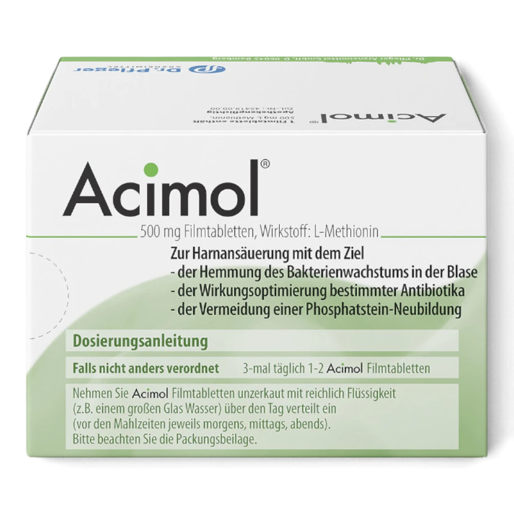 Acimol 500 mg 96 Filmtabletten – Harnansäuerung mit L-Methionin – Bild 2